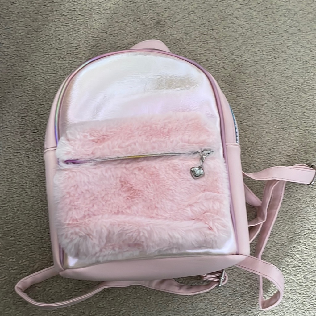 Omg Accessories Leather Feel Exterior Purse With Furry Pocket Omg Accessories Leather Feel Exterior Purse With Furry Pocket